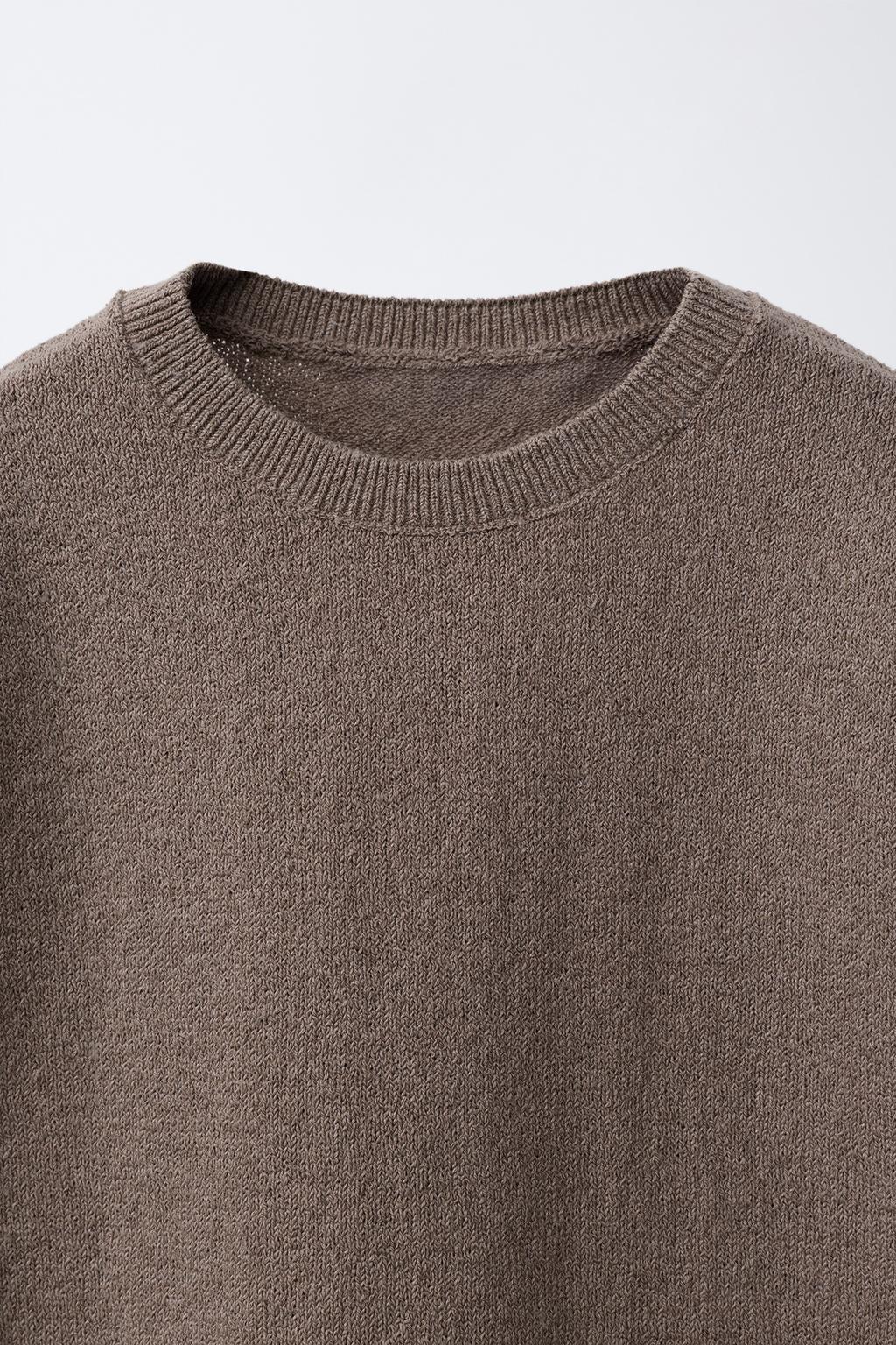 Плетёная футболка с круглым вырезом