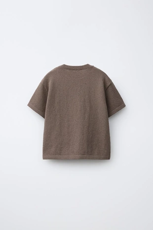 Плетёная футболка с круглым вырезом