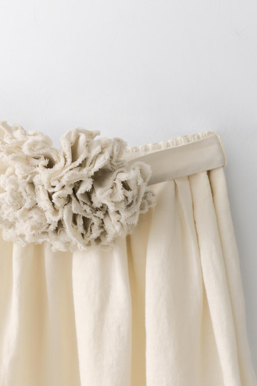 Юбка-миди из 100% льна с поясом limited edition