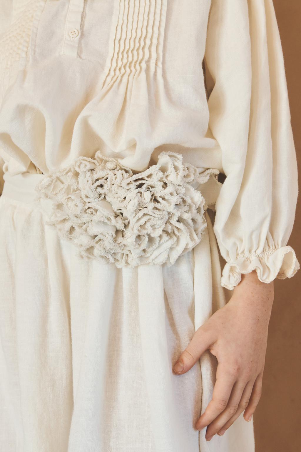 Юбка-миди из 100% льна с поясом limited edition