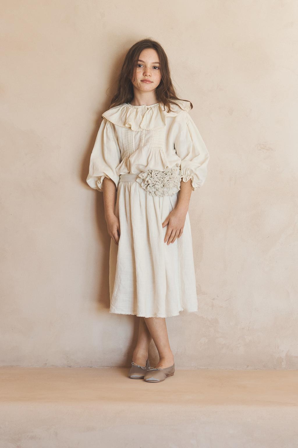 Юбка-миди из 100% льна с поясом limited edition