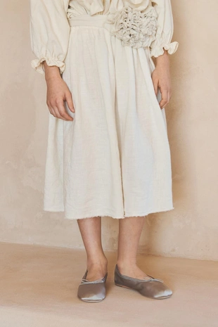 Юбка-миди из 100% льна с поясом limited edition- Заказать в России