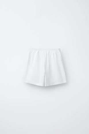 Бермуды из поплина с вышитым цветком- Заказать в России