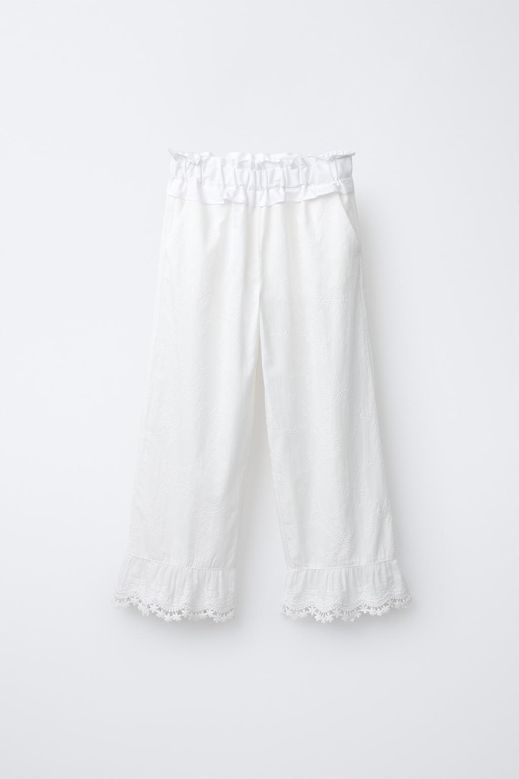 БРЮКИ С РЮШАМИ И ВЫШИВКОЙ