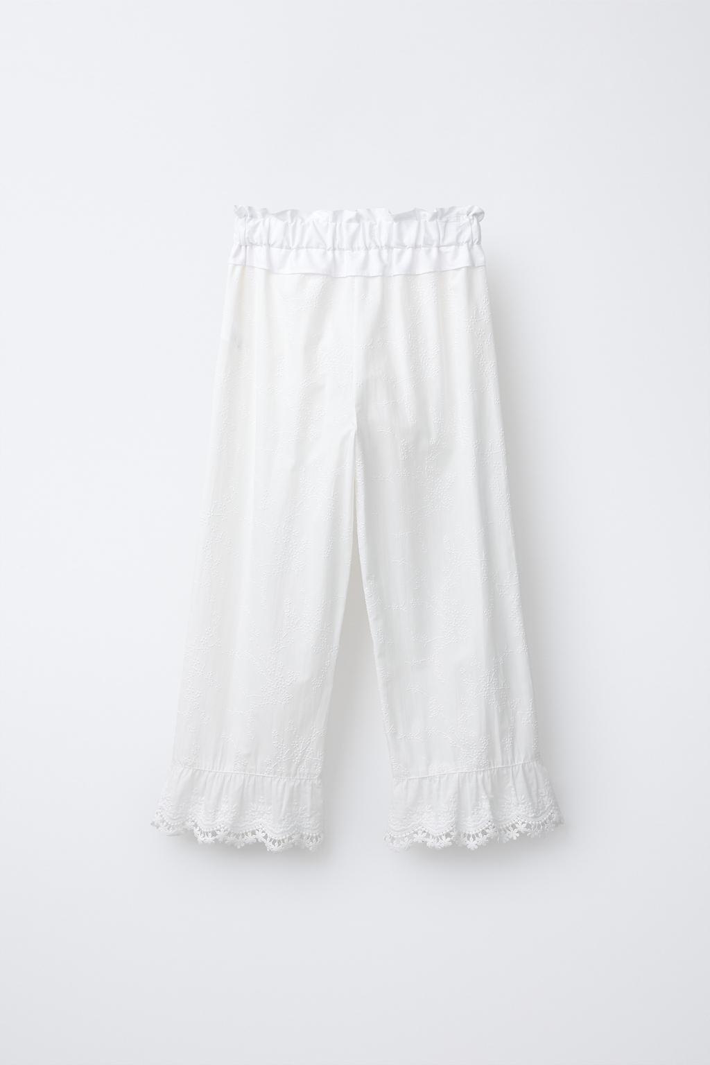 БРЮКИ С РЮШАМИ И ВЫШИВКОЙ