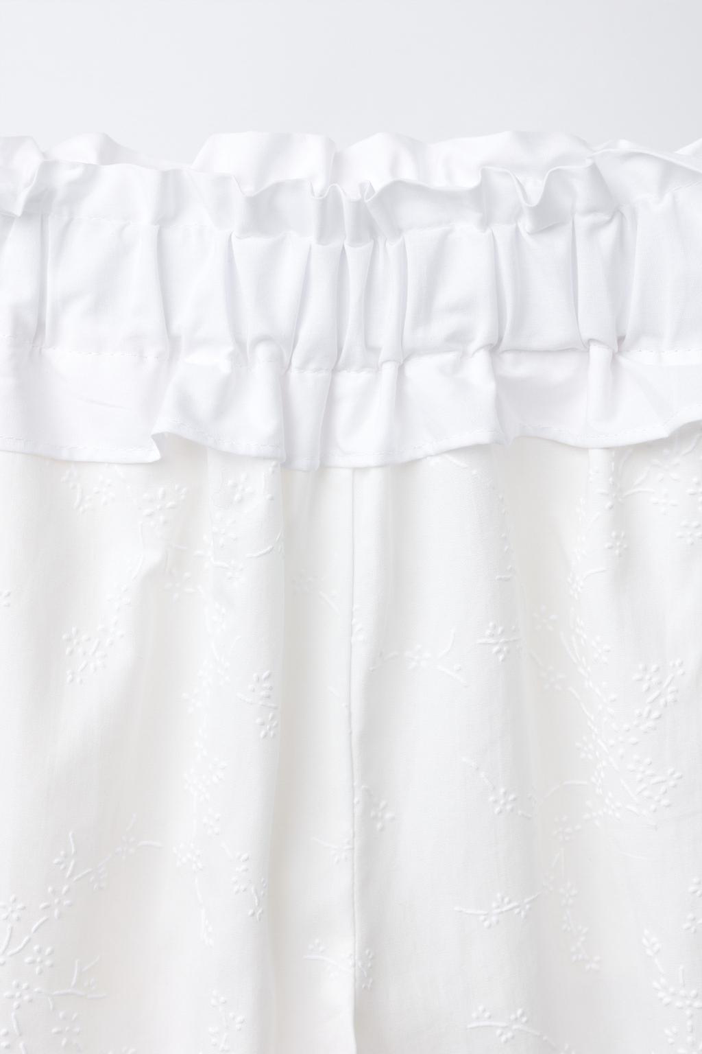 БРЮКИ С РЮШАМИ И ВЫШИВКОЙ