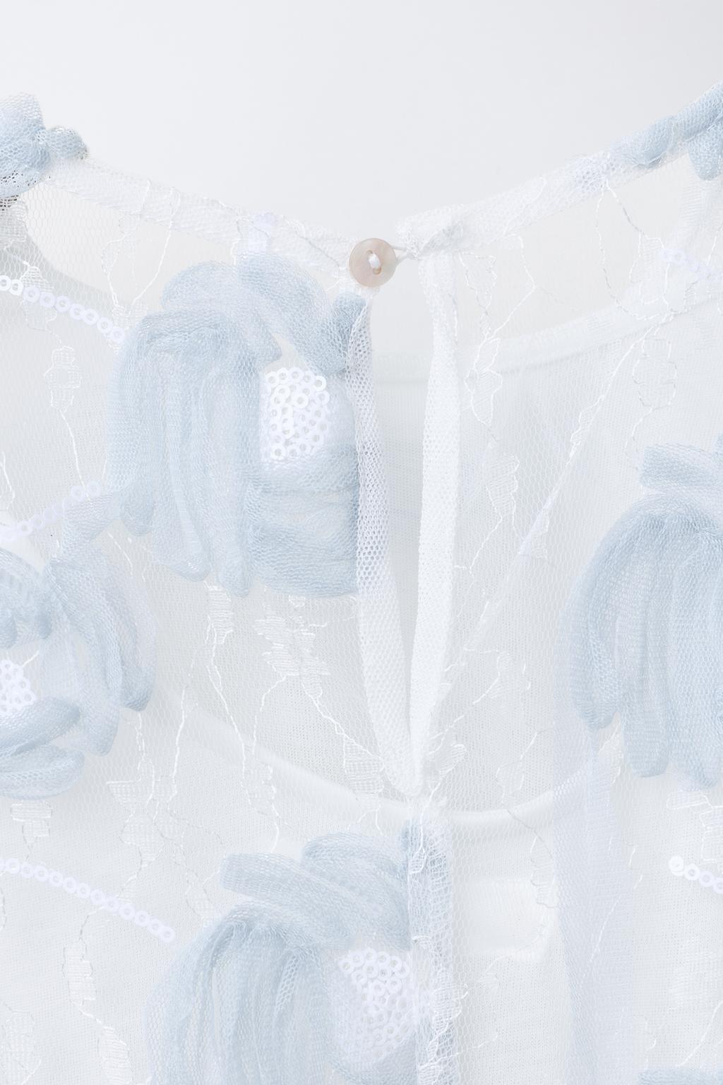 ПЛАТЬЕ ИЗ ПОЛУПРОЗРАЧНОЙ ТКАНИ С ВЫШИВКОЙ