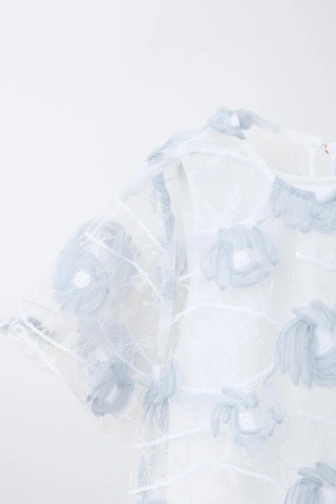 Платье из полупрозрачной ткани с вышивкой- Заказать в России