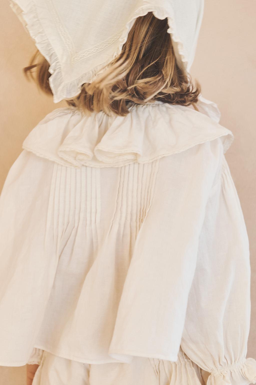 Блуза из льна и хлопка с кружевными складками limited edition для детей 2-5 лет