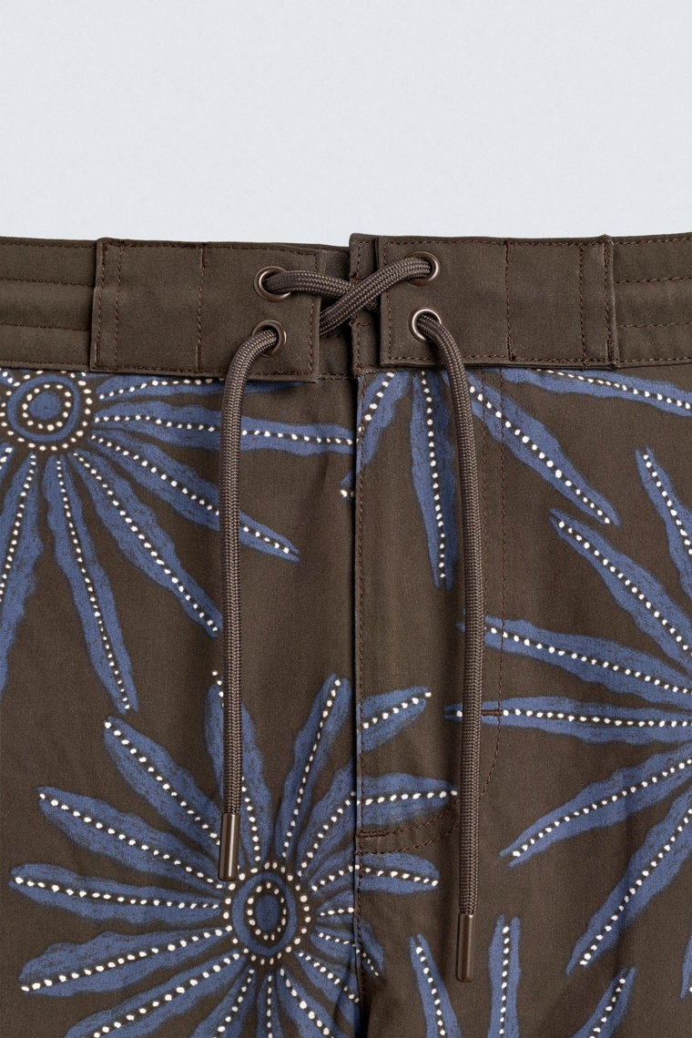 Длинные плавательные трусы с цветочным принтом