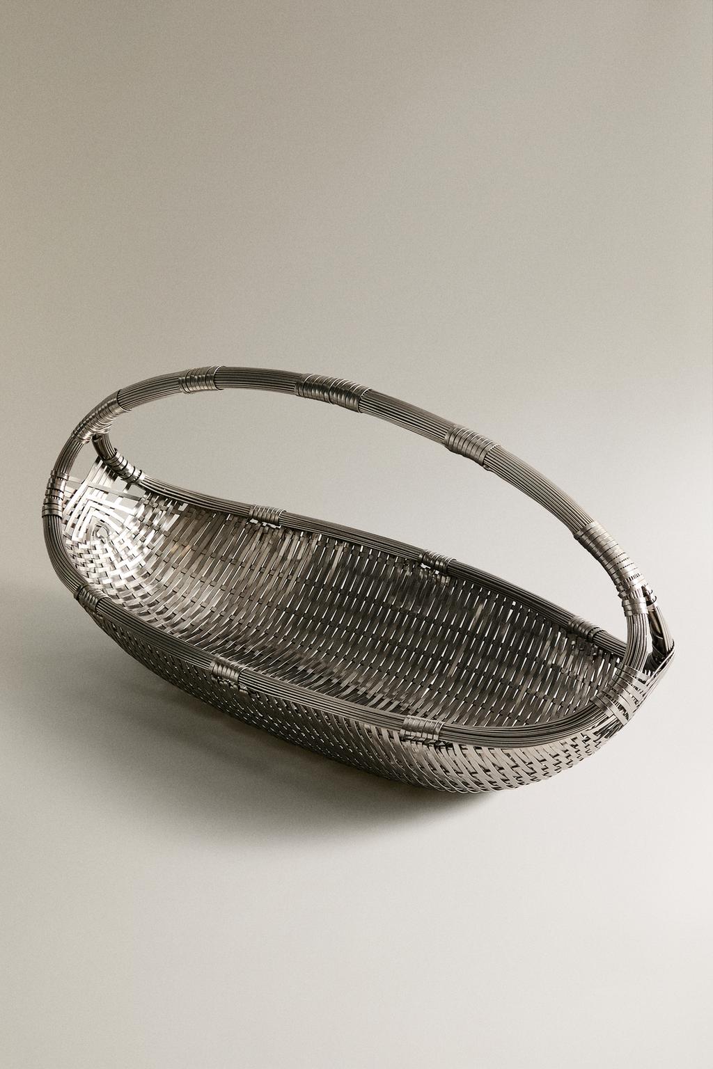 Низкая плетеная металлическая корзина i colin king