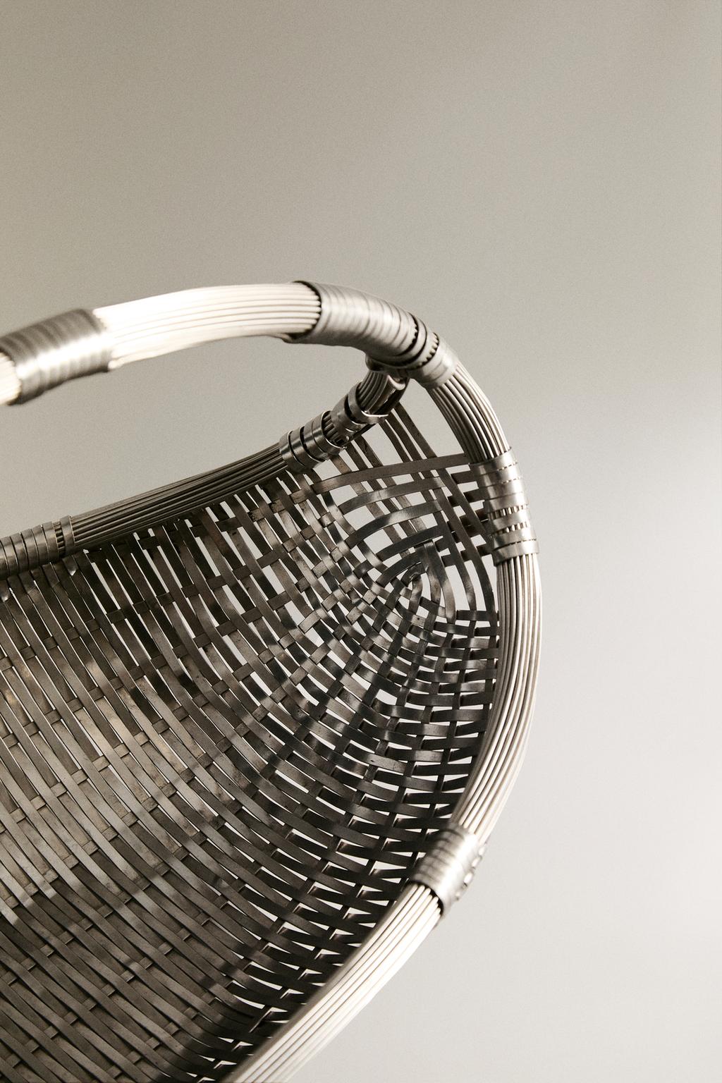 Низкая плетеная металлическая корзина i colin king