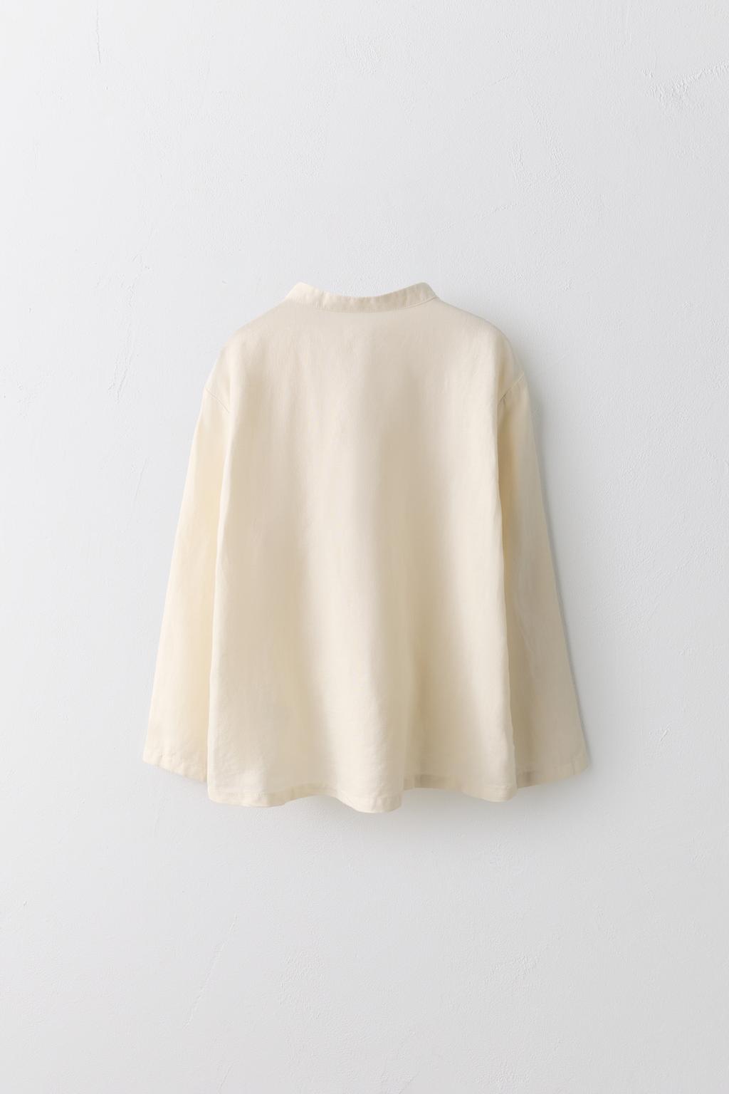 Блуза из льна и хлопка с воротником-стойкой limited edition на 6-10 лет