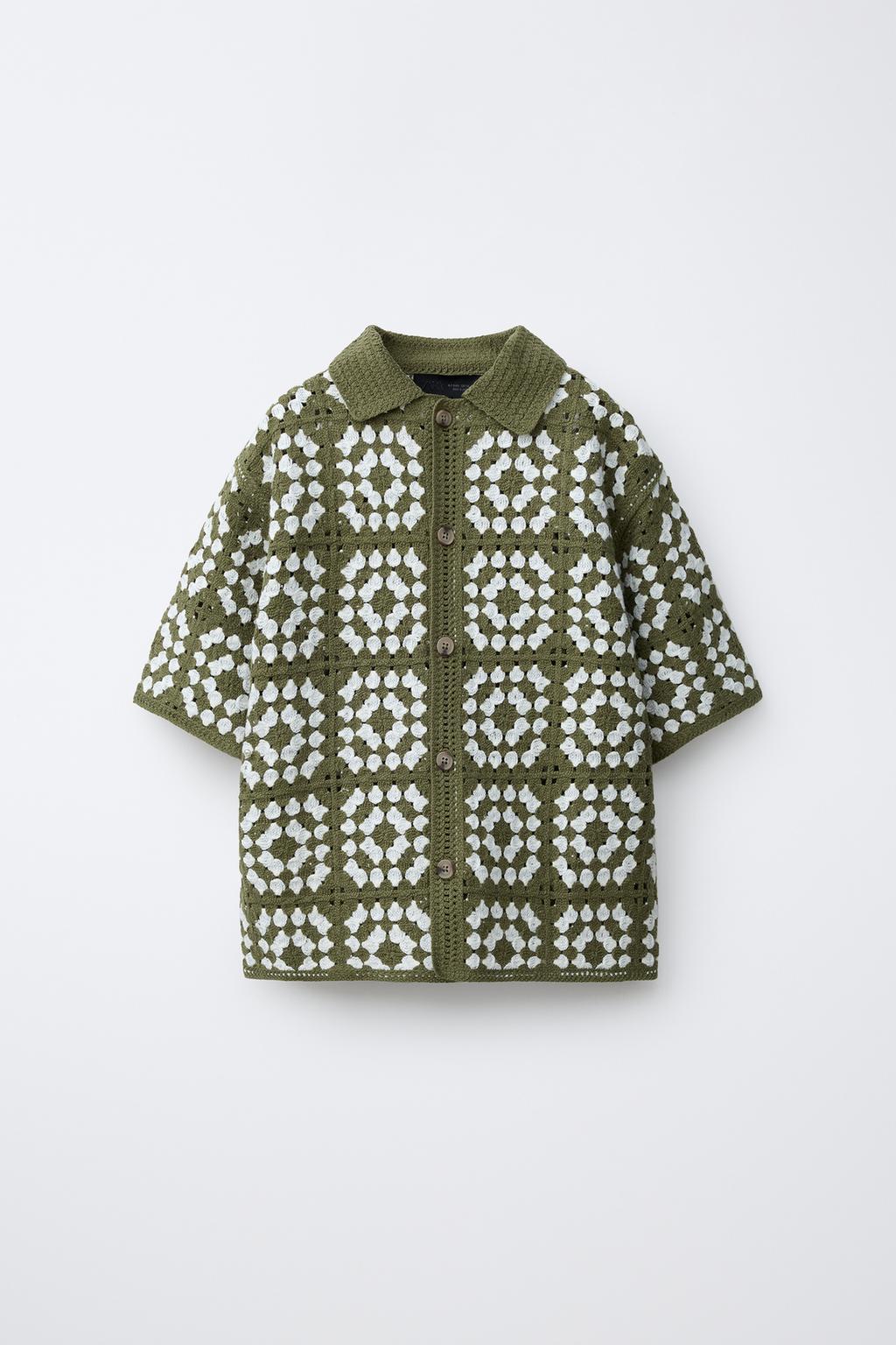 РУБАШКА ИЗ КРУЖЕВА КРОШЕ