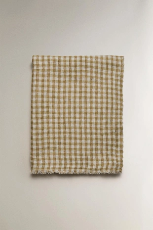 Плед из льна в клетку- Заказать в России