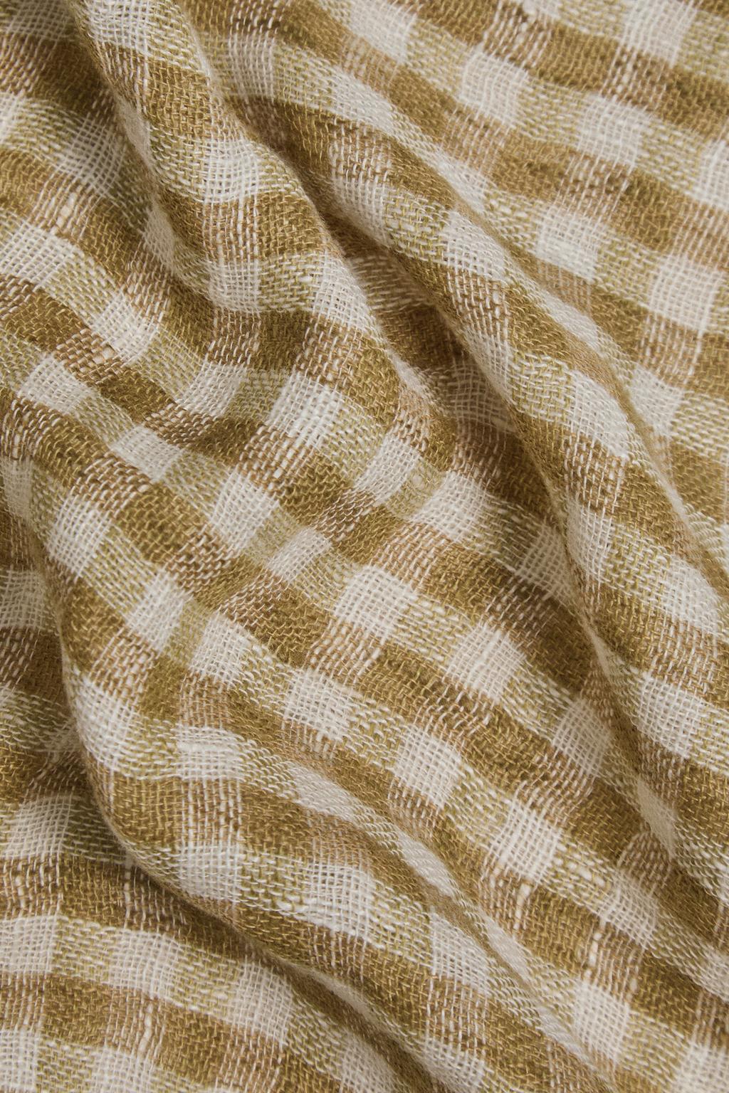 Плед из льна в клетку