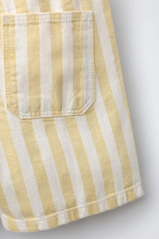 Короткий комбинезон из твила в полоску- Заказать в России