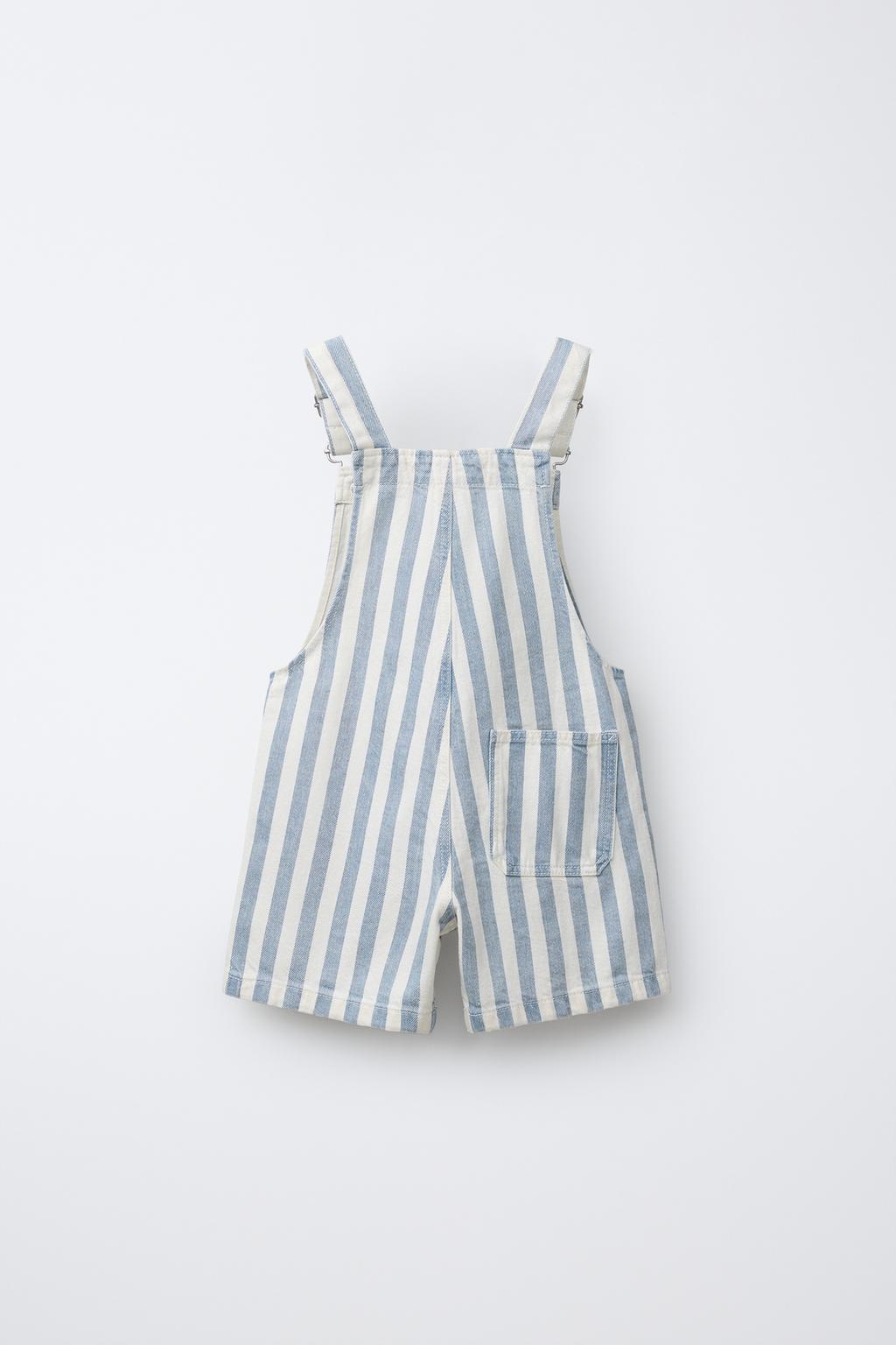 КОРОТКИЙ КОМБИНЕЗОН ИЗ САРЖИ В ПОЛОСКУ