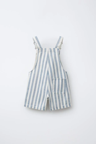 Короткий комбинезон из саржи в полоску- Заказать в России