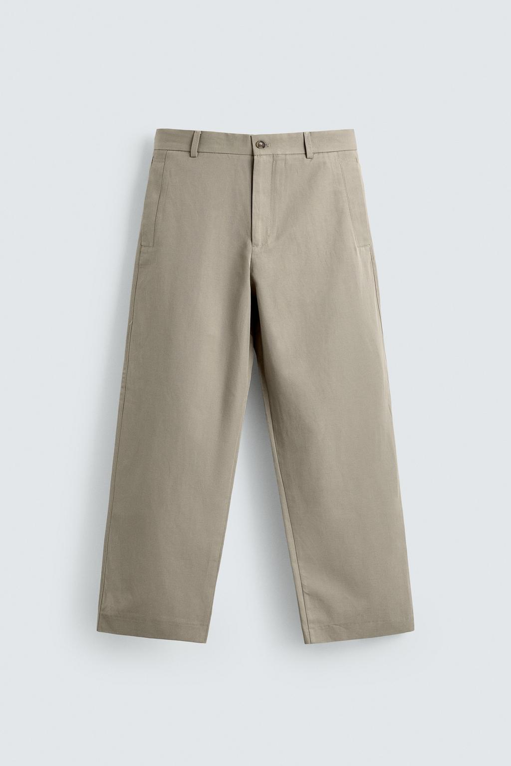 БРЮКИ RELAXED FIT ИЗ ХЛОПКА И ЛЬНА