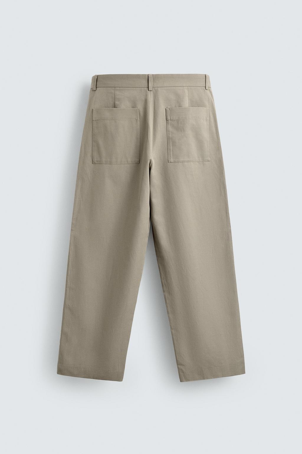 БРЮКИ RELAXED FIT ИЗ ХЛОПКА И ЛЬНА