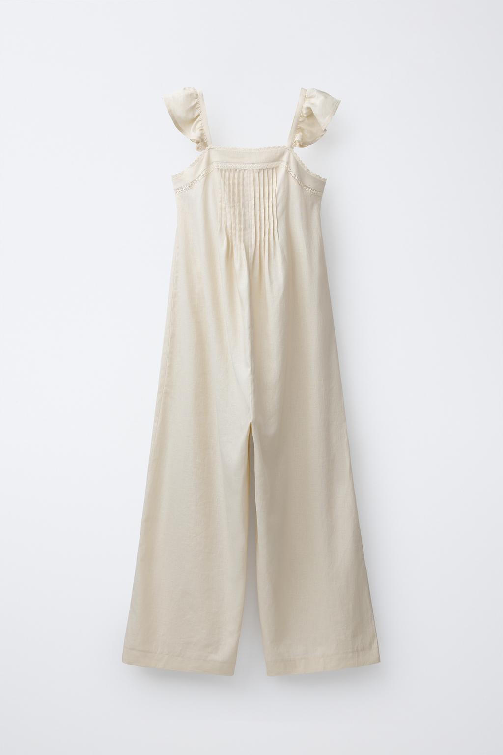 ДЛИННЫЙ КОМБИНЕЗОН ИЗ ЛЬНА С КРУЖЕВОМ