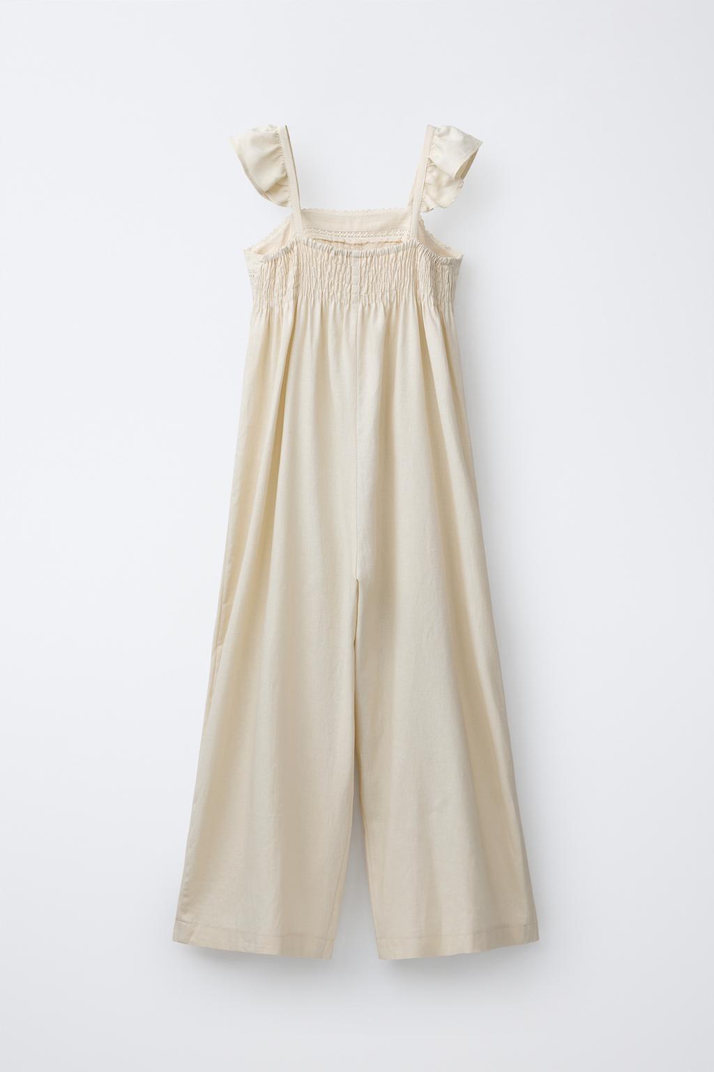 ДЛИННЫЙ КОМБИНЕЗОН ИЗ ЛЬНА С КРУЖЕВОМ