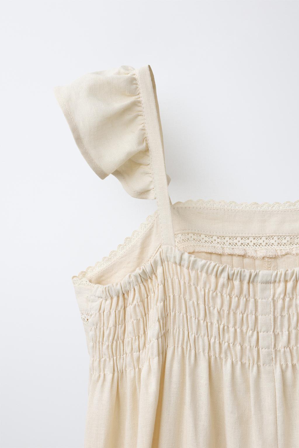 ДЛИННЫЙ КОМБИНЕЗОН ИЗ ЛЬНА С КРУЖЕВОМ