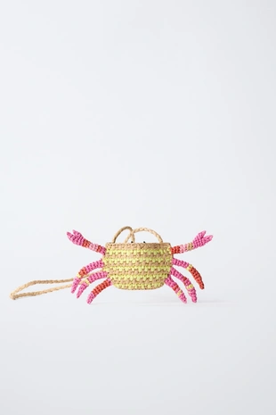 Сумка-краб из рафии- Заказать в России