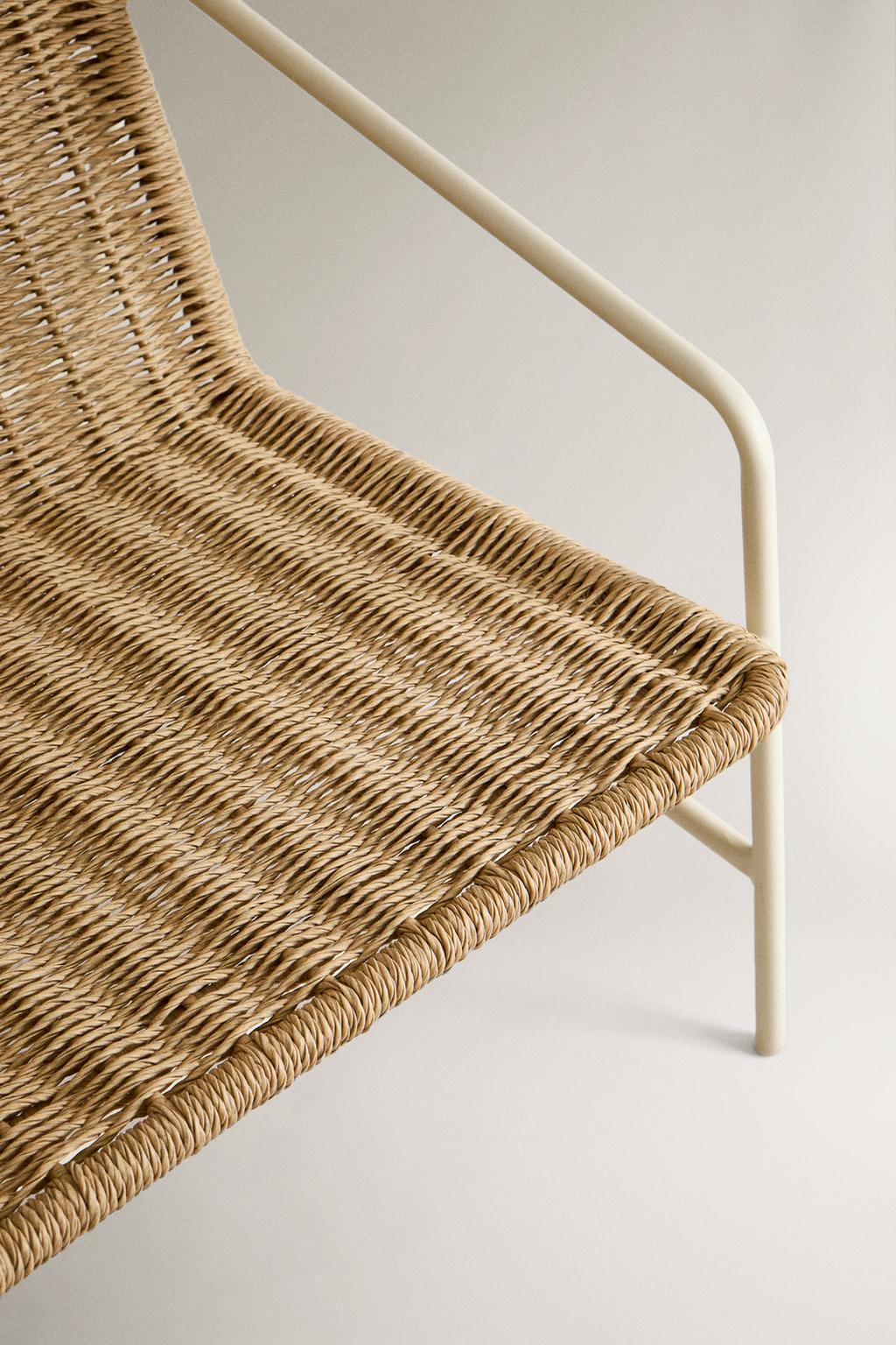 Тканевая наружная скамейка с спинкой