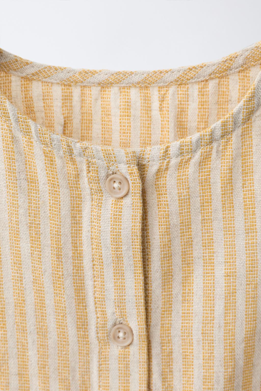 КОМБИНЕЗОН В ПОЛОСКУ ИЗ ХЛОПКА И ЛЬНА