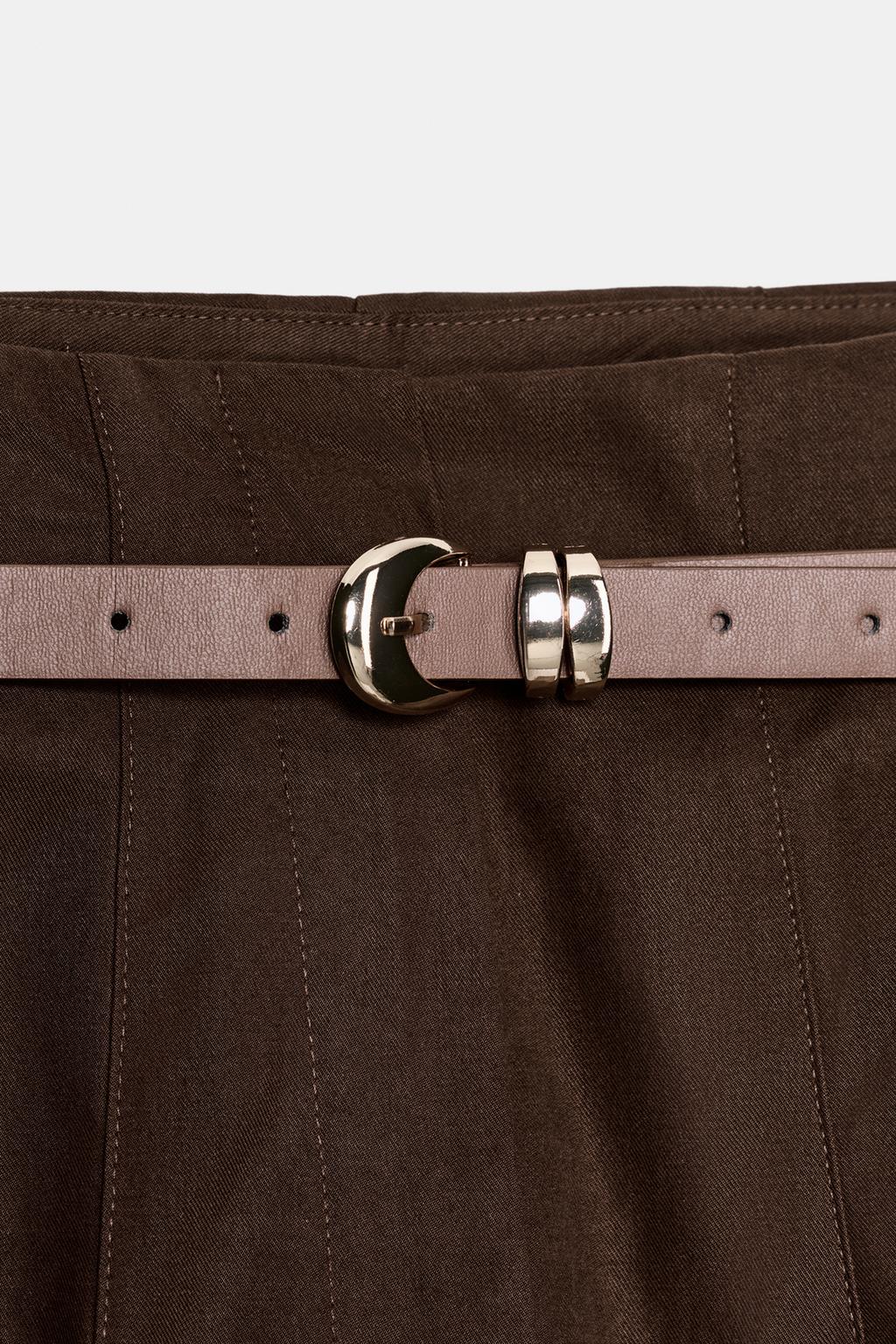 БРЮКИ С ВЫСОКОЙ ПОСАДКОЙ И РЕМНЕМ