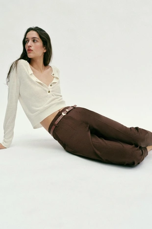 Брюки с высокой посадкой и ремнем