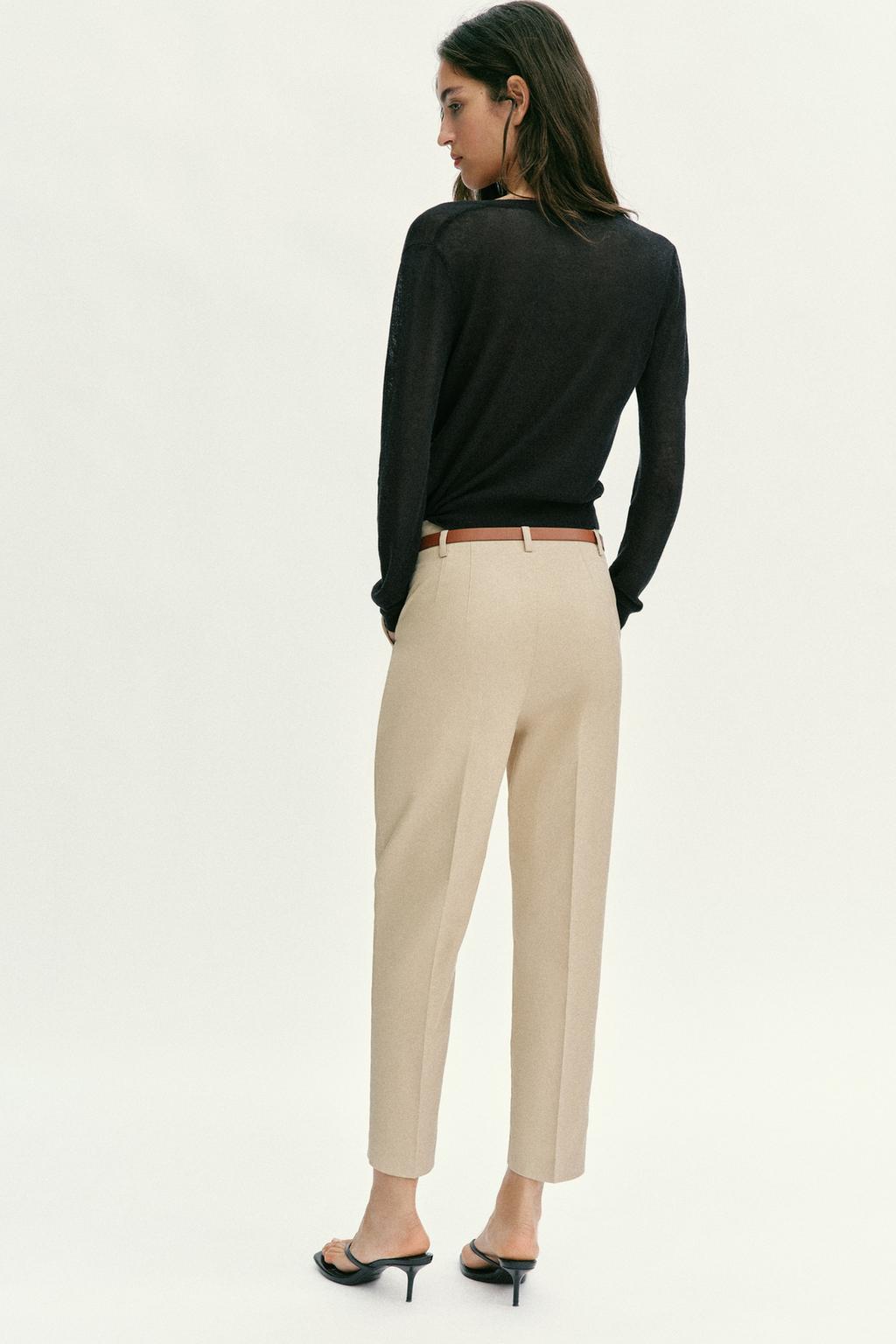 БРЮКИ С ВЫСОКОЙ ПОСАДКОЙ И РЕМНЕМ