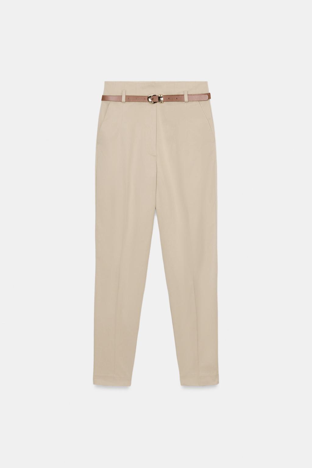 БРЮКИ С ВЫСОКОЙ ПОСАДКОЙ И РЕМНЕМ