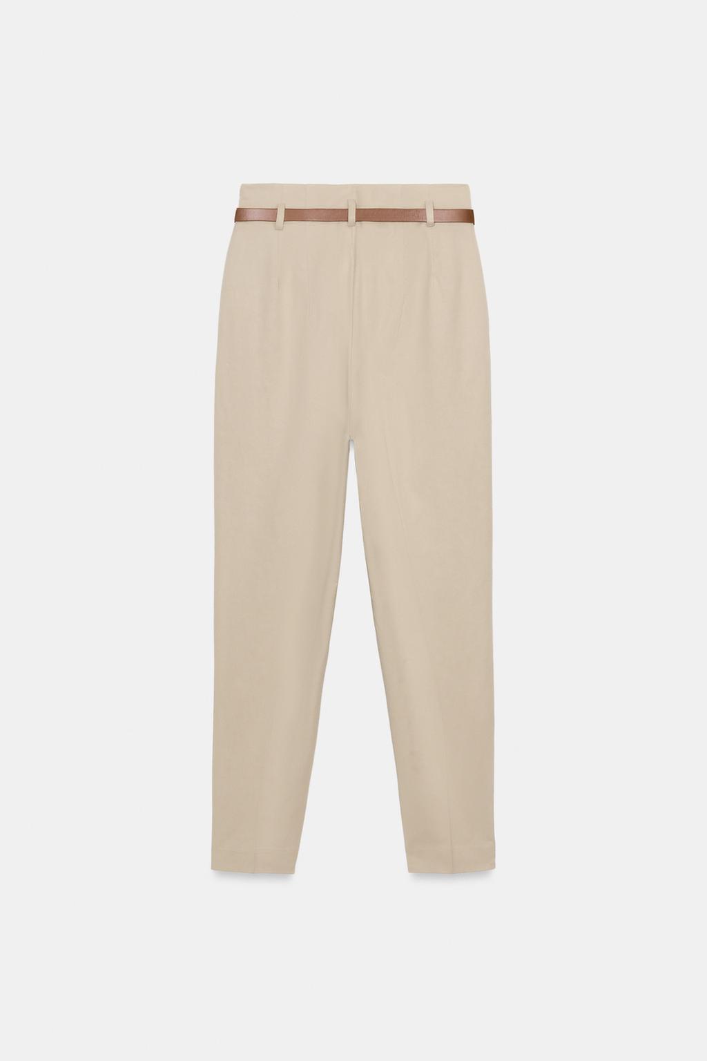 БРЮКИ С ВЫСОКОЙ ПОСАДКОЙ И РЕМНЕМ