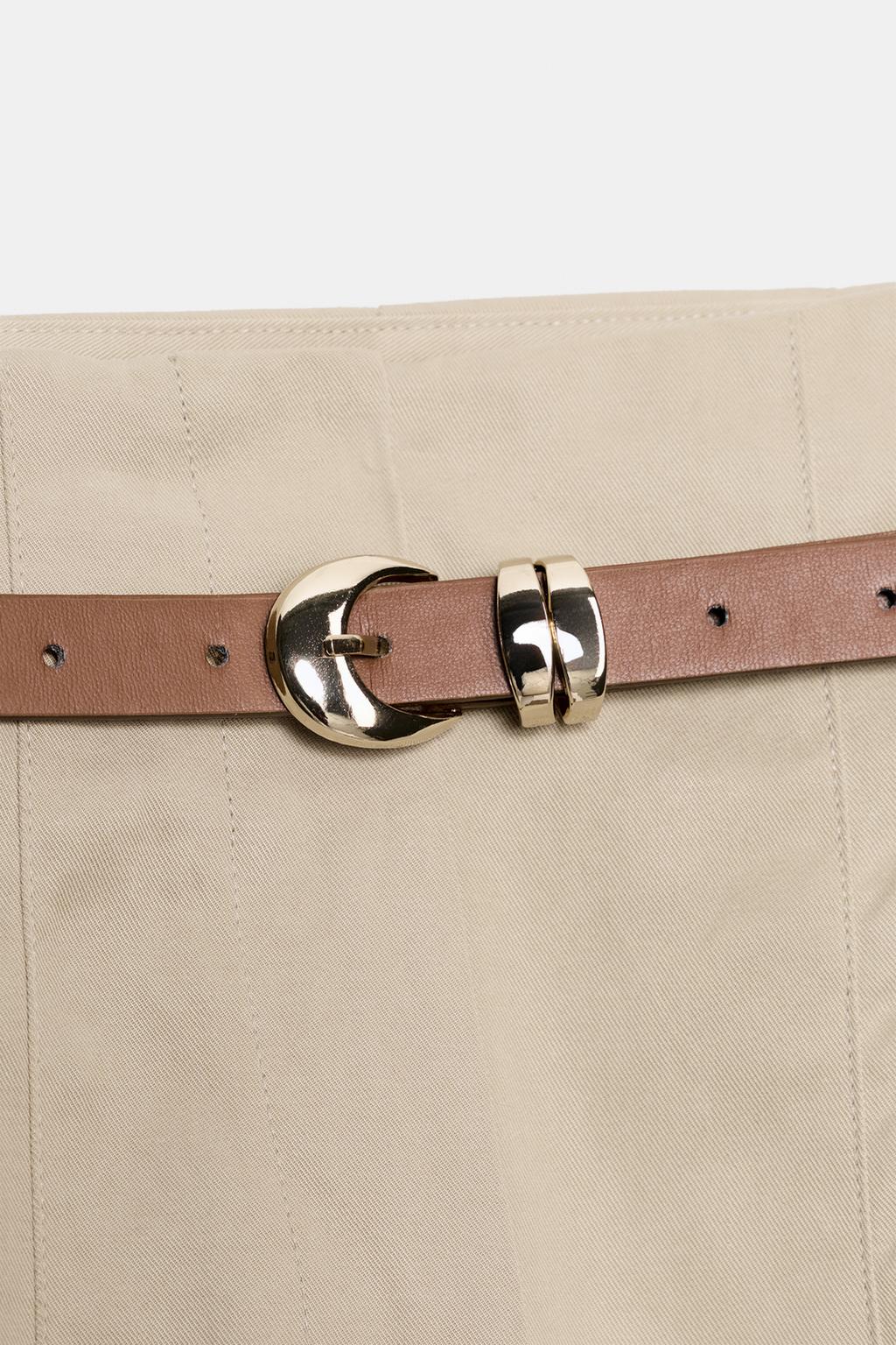 БРЮКИ С ВЫСОКОЙ ПОСАДКОЙ И РЕМНЕМ