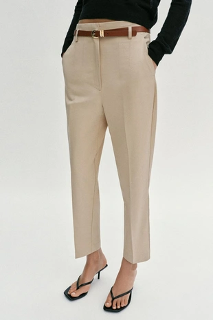 Брюки с высокой посадкой и ремнем