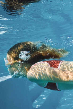 6-14 лет/ бикини из жатой ткани с контрастными деталями- Заказать в России