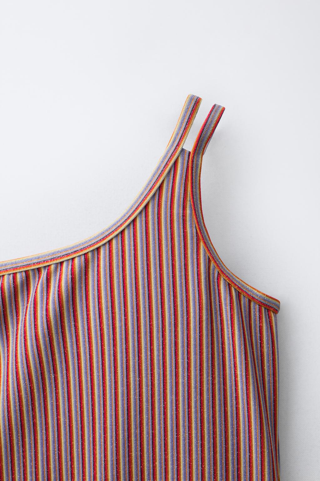 6-14 ЛЕТ/ АСИММЕТРИЧНЫЙ КУПАЛЬНИК В ПОЛОСКУ С БЛЕСКОМ