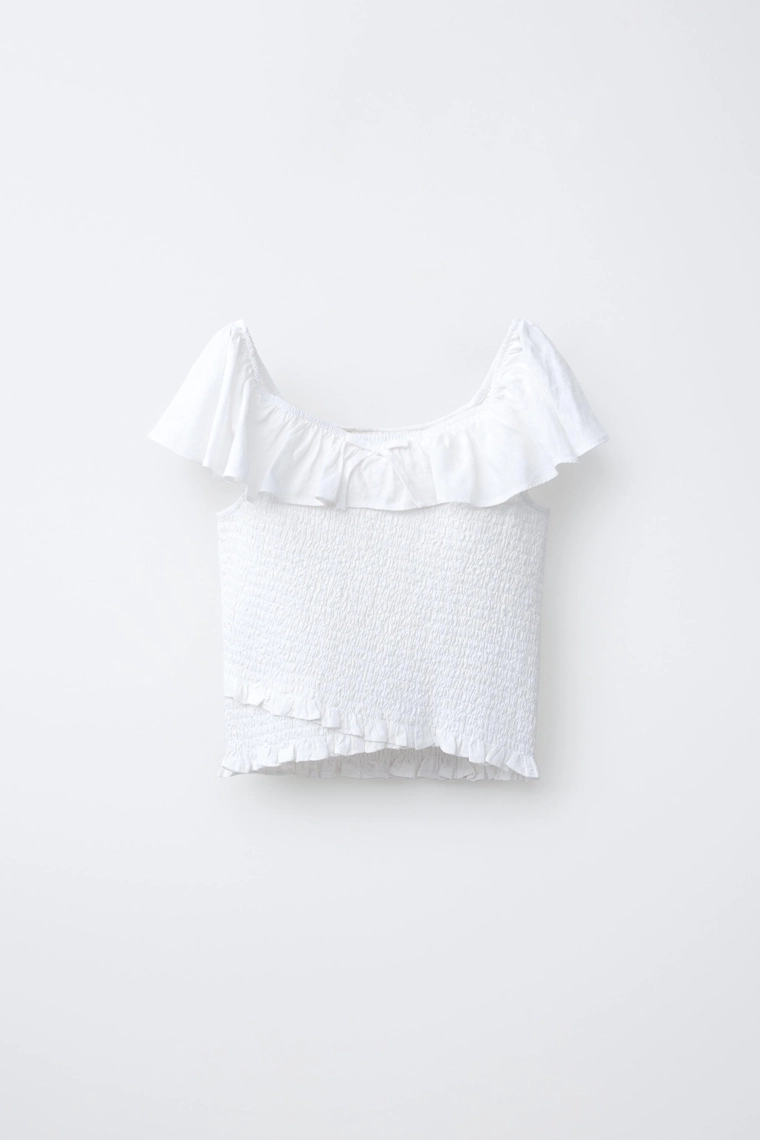 Топ из смешанного льна с утяжкой