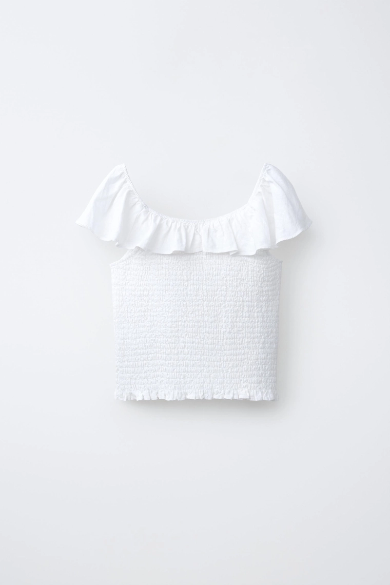 Топ из смешанного льна с утяжкой