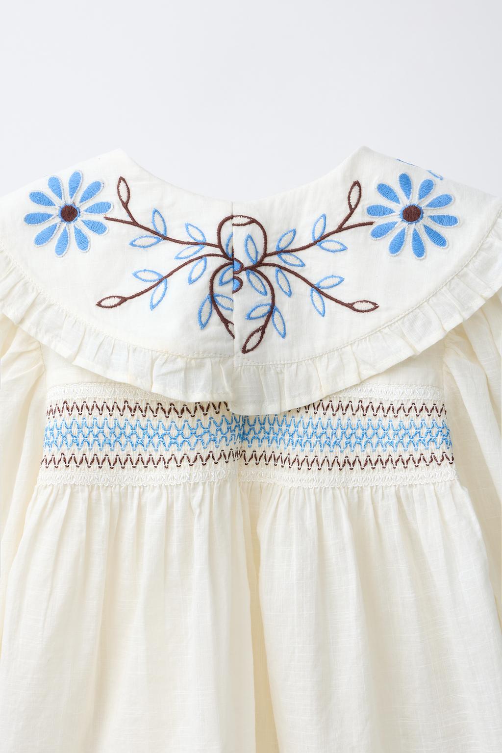 РУБАШКА С ОТЛОЖНЫМ ВОРОТНИКОМ И ВЫШИВКОЙ