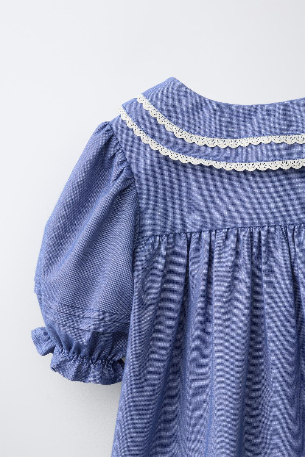 БЛУЗА С КОНТРАСТНЫМ КРУЖЕВОМ