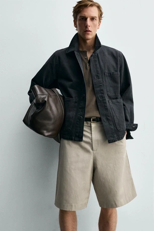 Шорты Relaxed Fit изо льна и хлопка- Заказать в России