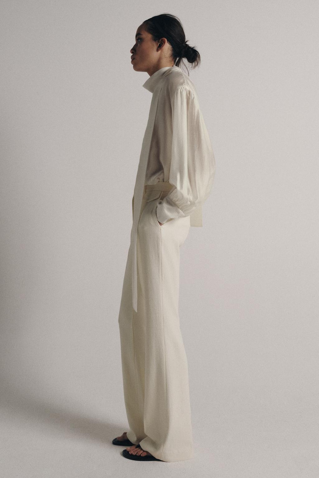 АТЛАСНАЯ РУБАШКА С ЗАВЯЗКАМИ — ZW COLLECTION