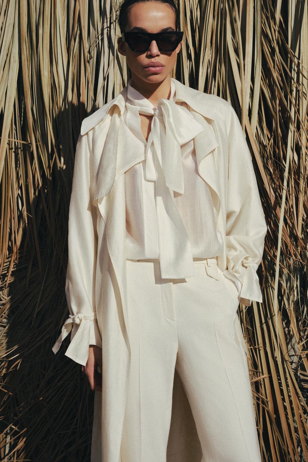 АТЛАСНАЯ РУБАШКА С ЗАВЯЗКАМИ — ZW COLLECTION