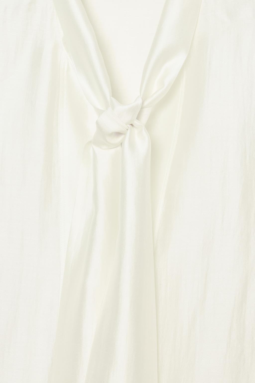 АТЛАСНАЯ РУБАШКА С ЗАВЯЗКАМИ — ZW COLLECTION