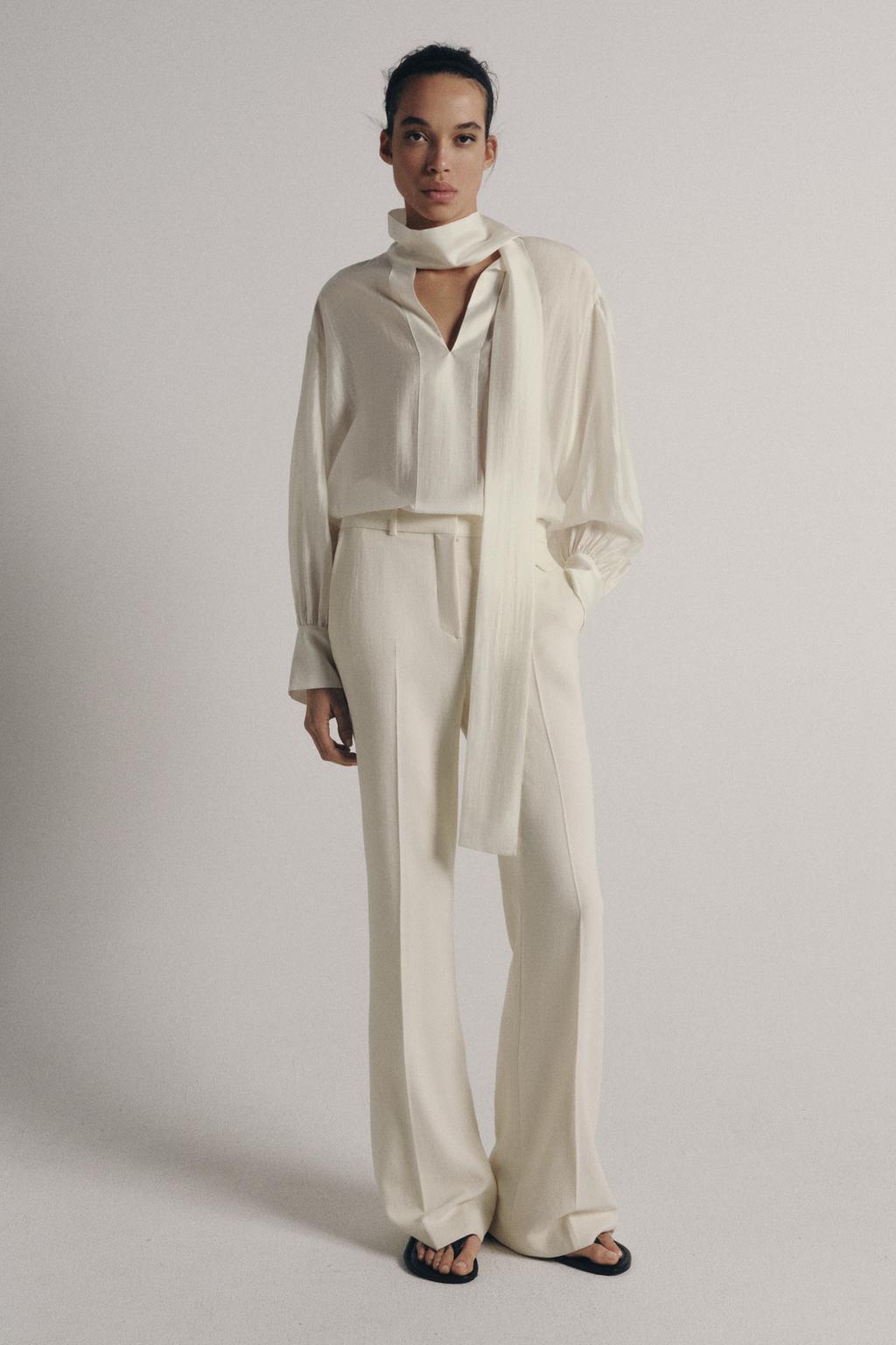 АТЛАСНАЯ РУБАШКА С ЗАВЯЗКАМИ — ZW COLLECTION