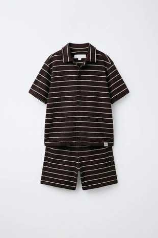 Комплект из рубашки и шортов в полоску- Заказать в России